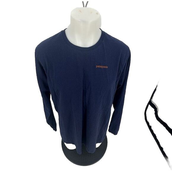 Patagonia Other - Patagonia L Men Regular Fit Responsible Tee T-shirt Long Sleeve Blue Logo P12